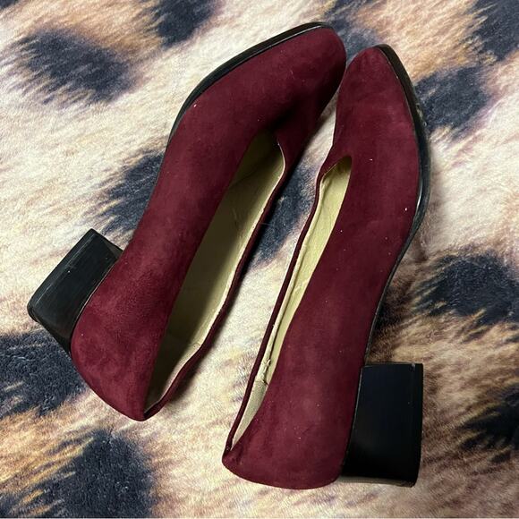 Vintage VanEli Deep Wine Red Block Pumps Heels Size 8.5 - Picture 5 of 9